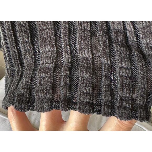 Vintage Marina Spadafora Italy Textured Black Open Cardigan Mesh Stripes READ - Picture 8 of 13